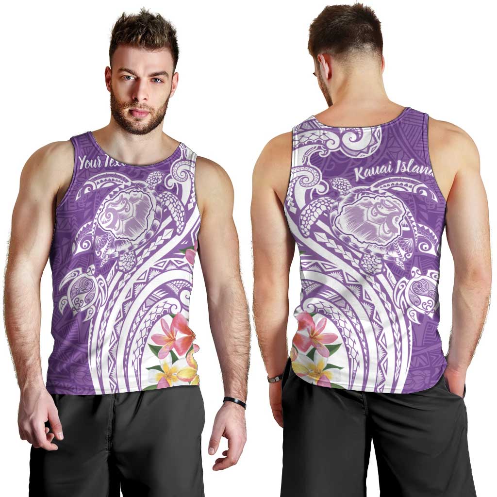 Aloha Kauai Island Personalized Men Tank Top Lilac Dreamy Turtle