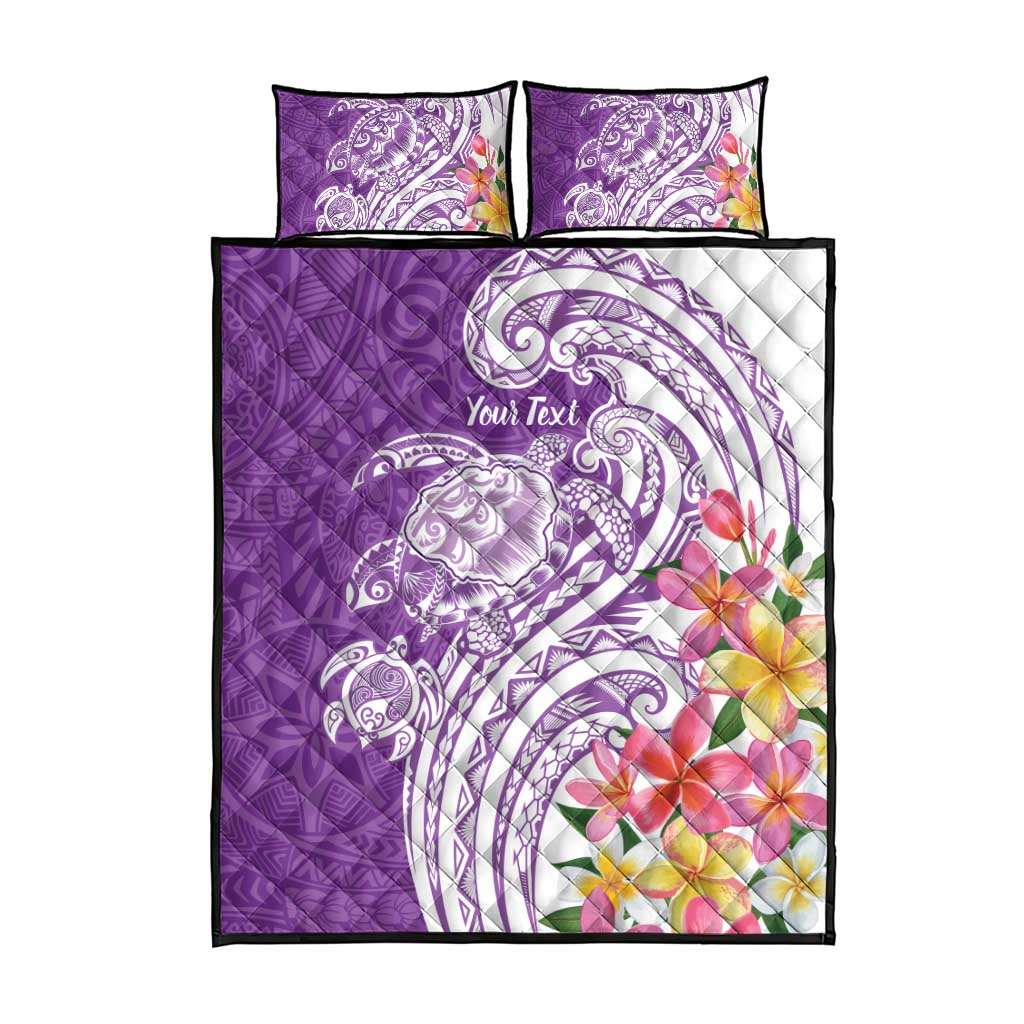 Aloha Kauai Island Personalized Quilt Bed Set Lilac Dreamy Turtle