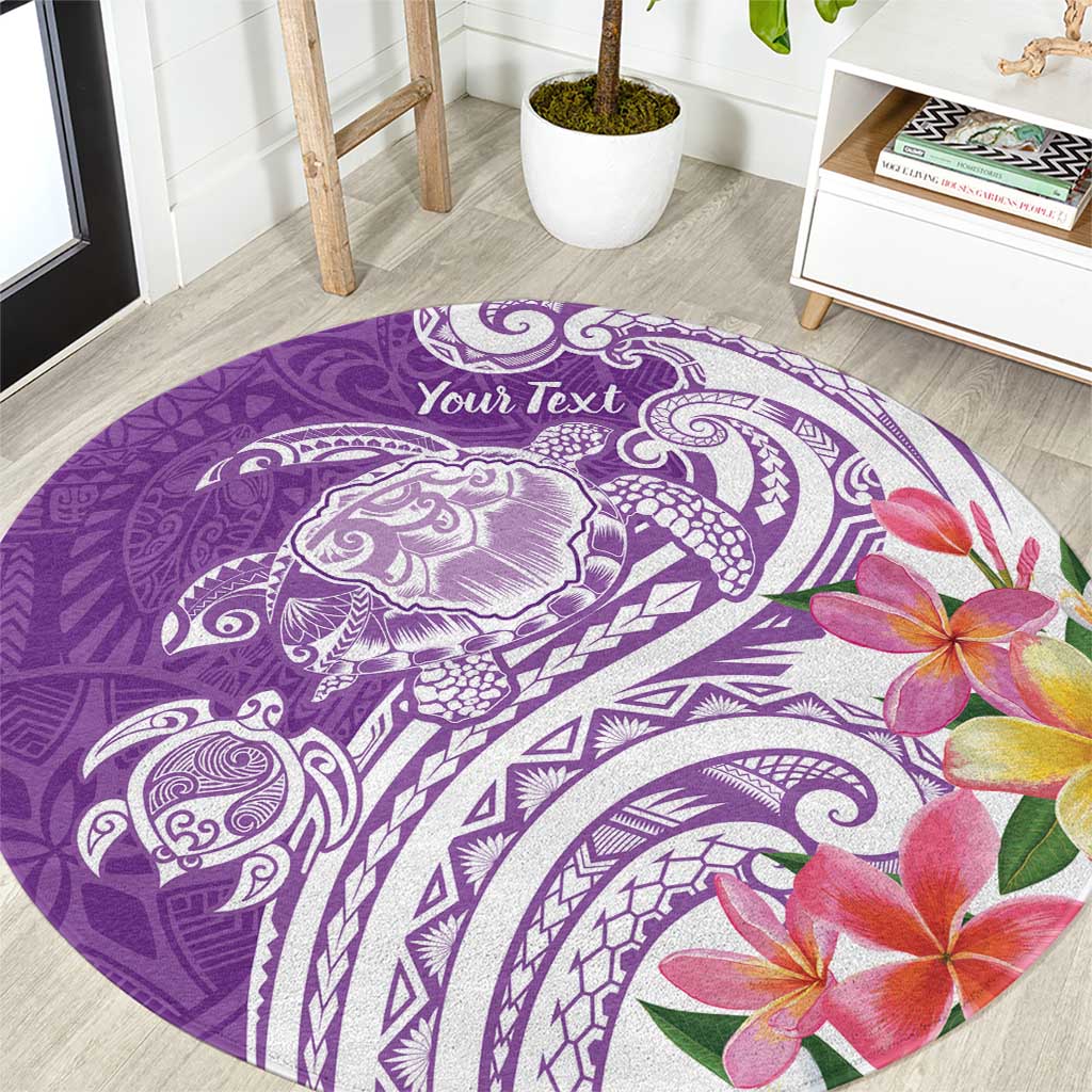 Aloha Kauai Island Personalized Round Carpet Lilac Dreamy Turtle