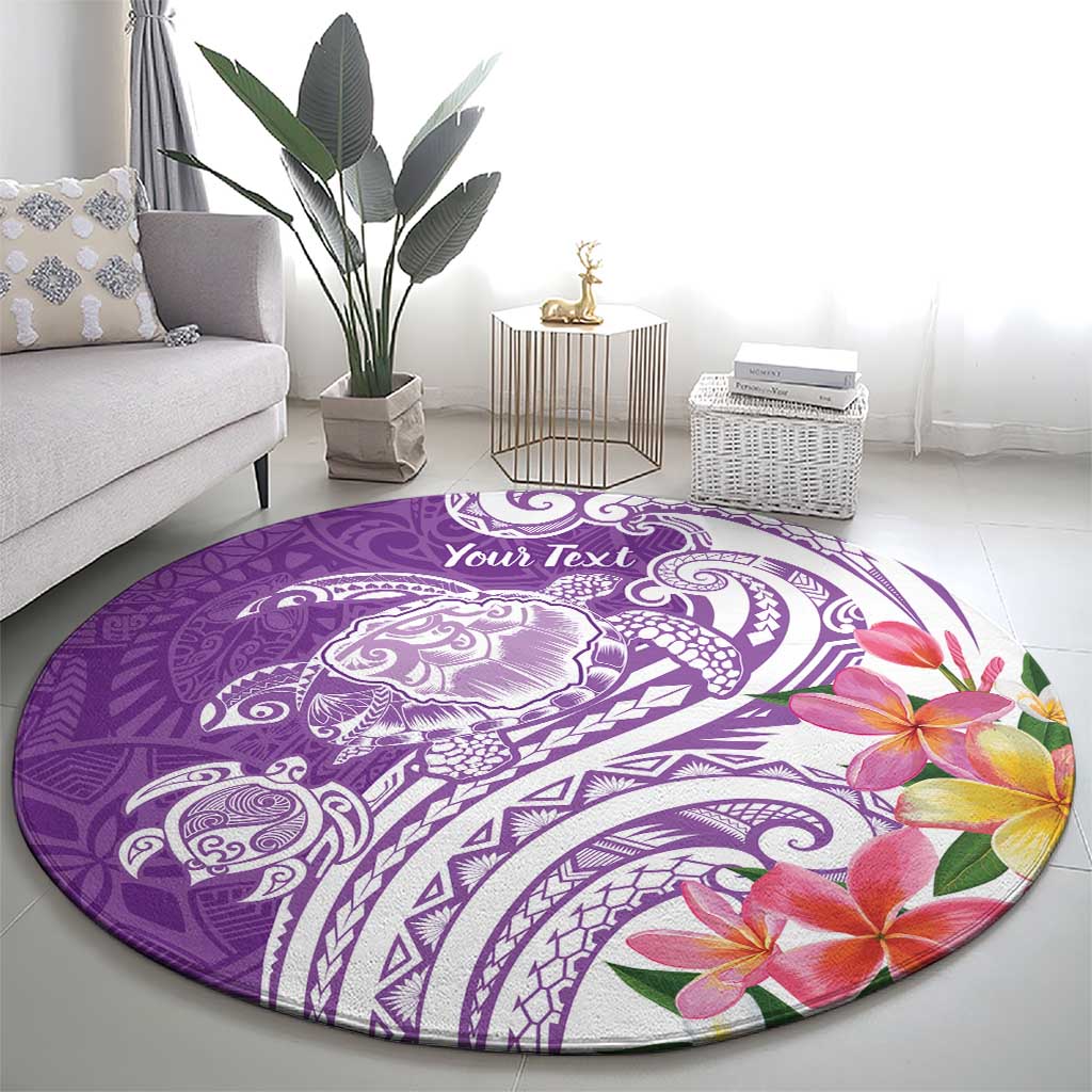 Aloha Kauai Island Personalized Round Carpet Lilac Dreamy Turtle
