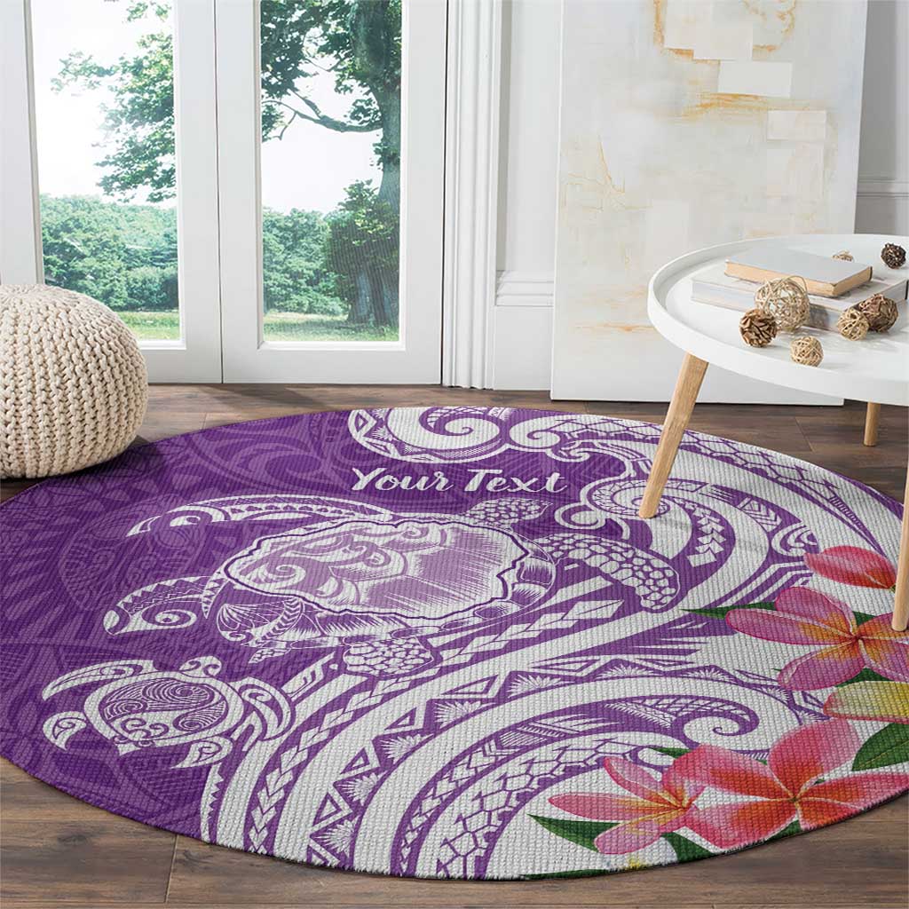 Aloha Kauai Island Personalized Round Carpet Lilac Dreamy Turtle