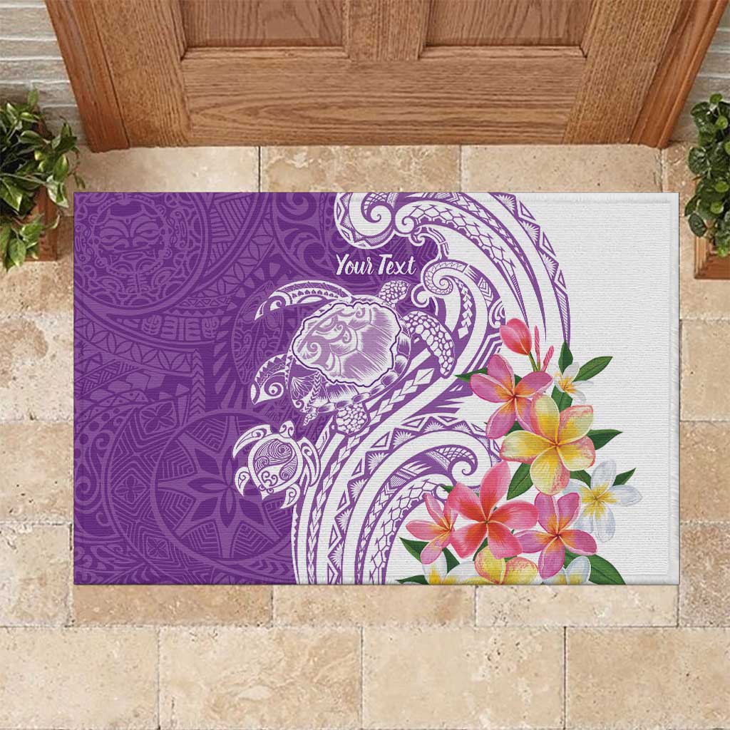 Aloha Kauai Island Personalized Rubber Doormat Lilac Dreamy Turtle LT7 Lilac - Polynesian Pride