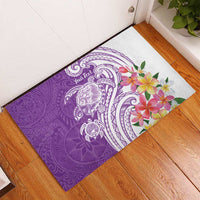 Aloha Kauai Island Personalized Rubber Doormat Lilac Dreamy Turtle LT7 - Polynesian Pride