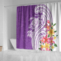 Aloha Kauai Island Personalized Shower Curtain Lilac Dreamy Turtle