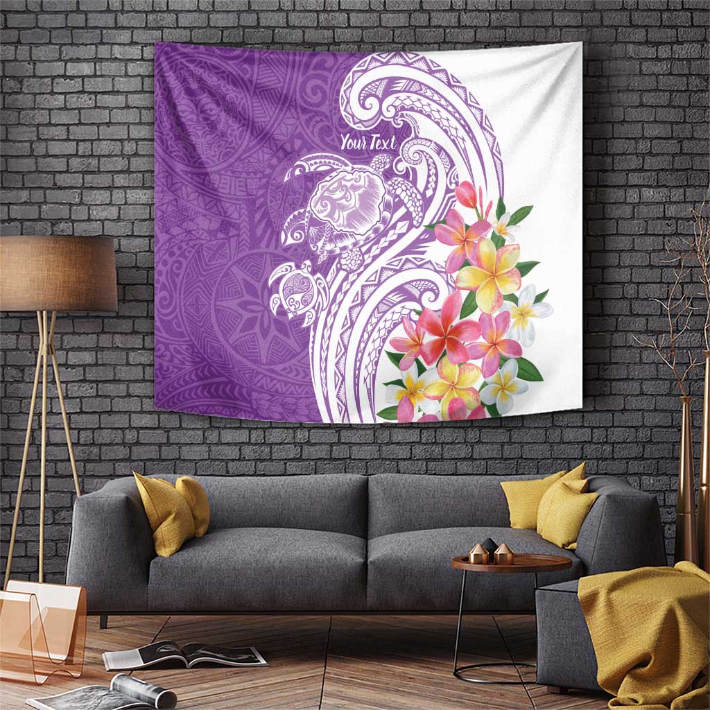 Aloha Kauai Island Personalized Tapestry Lilac Dreamy Turtle