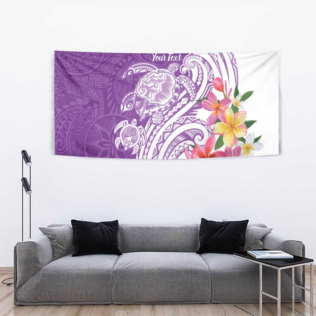 Aloha Kauai Island Personalized Tapestry Lilac Dreamy Turtle