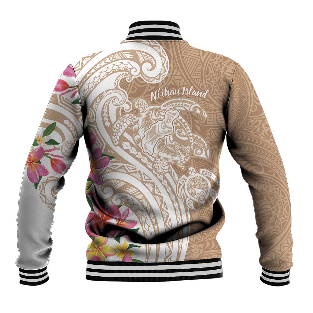 Aloha Ni’ihau Island Personalized Baseball Jacket Beige Dreamy Turtle
