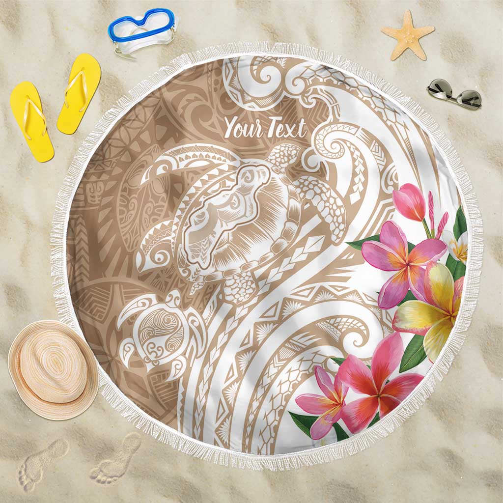 Aloha Ni’ihau Island Personalized Beach Blanket Beige Dreamy Turtle