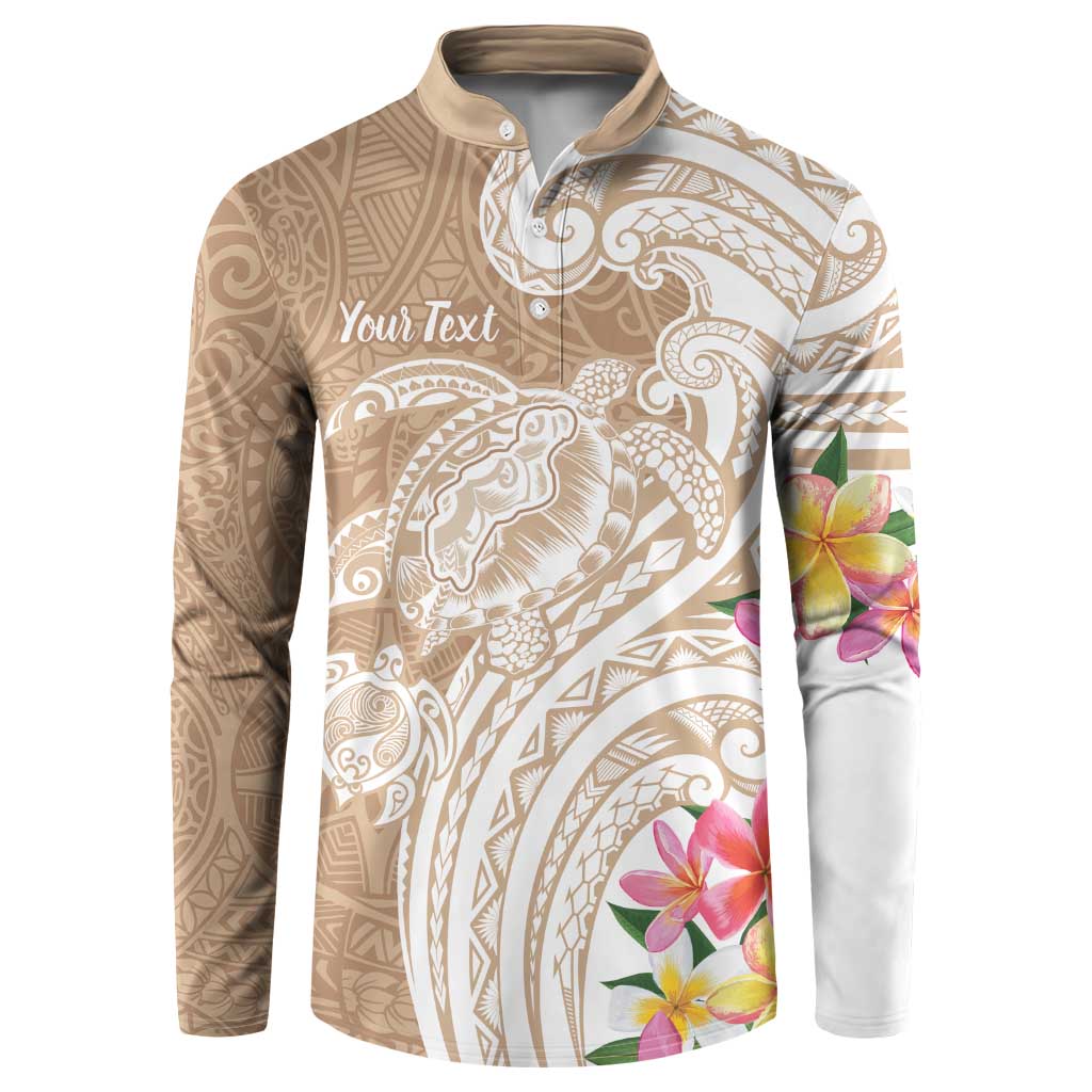 Aloha Niihau Island Personalized Button Sweatshirt Beige Dreamy Turtle LT7 Beige - Polynesian Pride