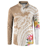 Aloha Niihau Island Personalized Button Sweatshirt Beige Dreamy Turtle LT7 Beige - Polynesian Pride