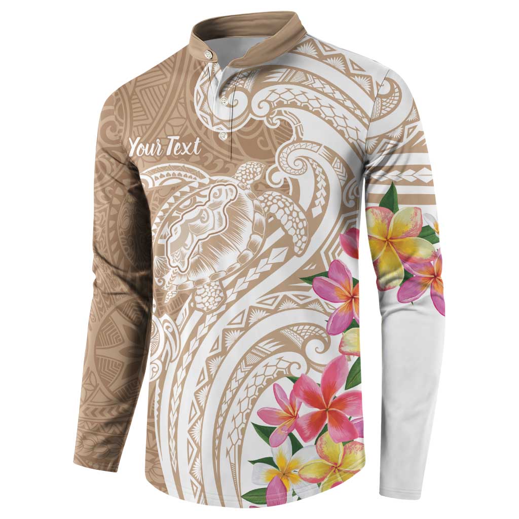Aloha Niihau Island Personalized Button Sweatshirt Beige Dreamy Turtle LT7 - Polynesian Pride