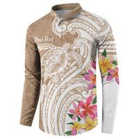 Aloha Niihau Island Personalized Button Sweatshirt Beige Dreamy Turtle LT7 - Polynesian Pride