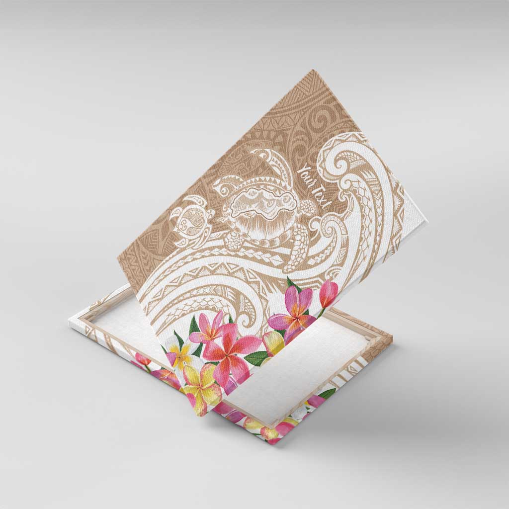 Aloha Ni’ihau Island Personalized Canvas Wall Art Beige Dreamy Turtle
