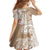 Aloha Ni’ihau Island Personalized Family Matching Off The Shoulder Long Sleeve Dress and Hawaiian Shirt Beige Dreamy Turtle