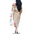 Aloha Ni’ihau Island Personalized Family Matching Off The Shoulder Long Sleeve Dress and Hawaiian Shirt Beige Dreamy Turtle