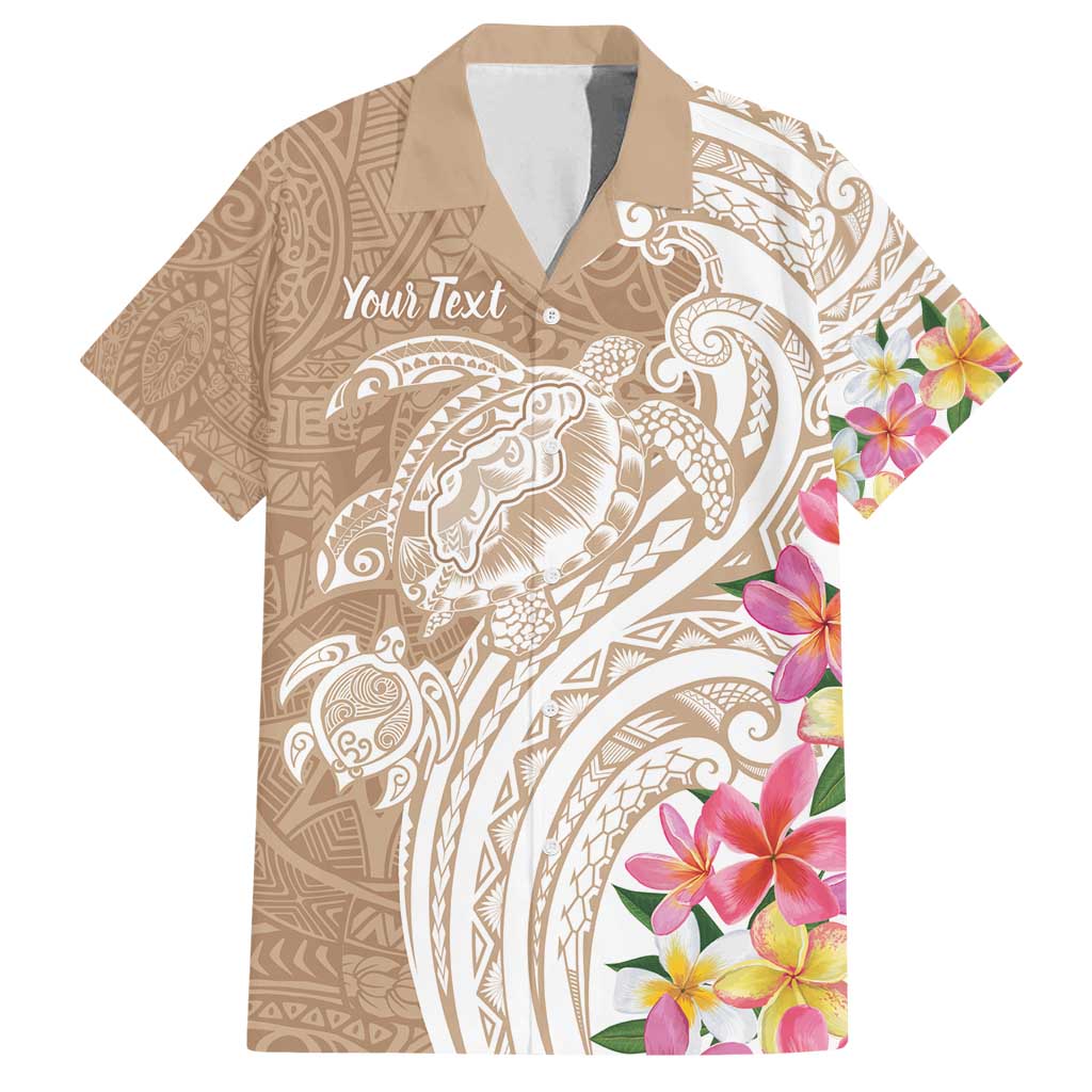 Aloha Ni’ihau Island Personalized Family Matching Puletasi and Hawaiian Shirt Beige Dreamy Turtle