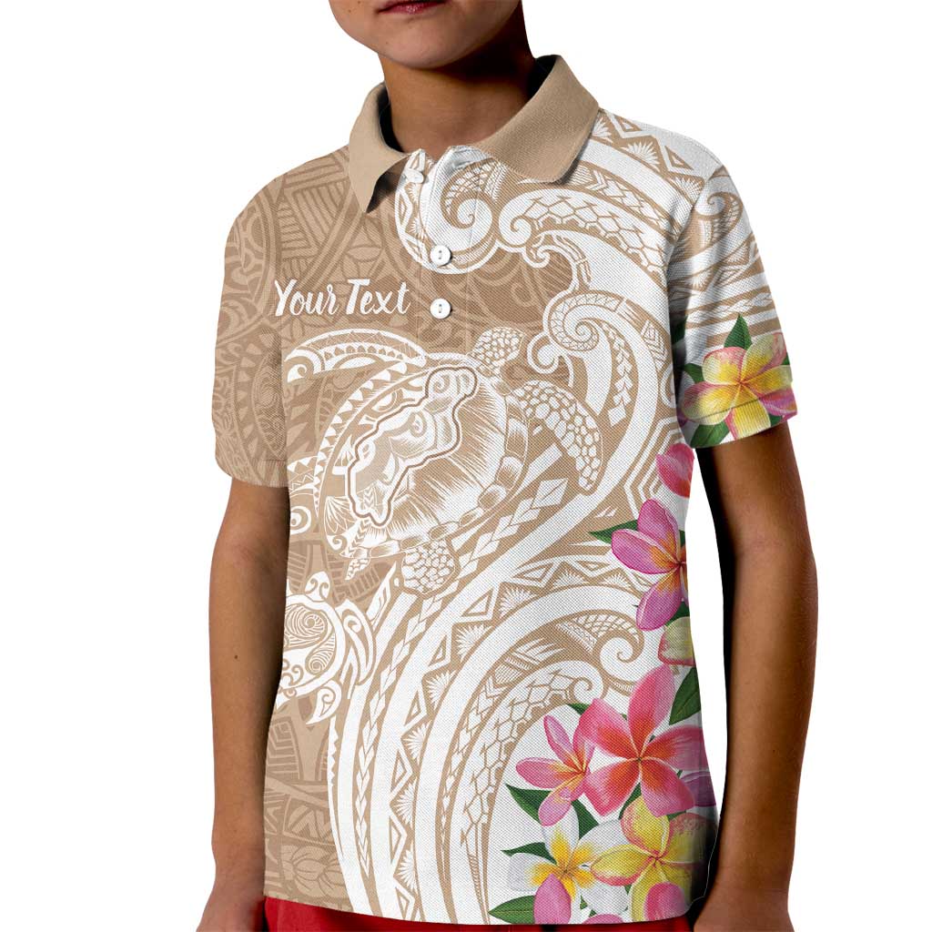 Aloha Niihau Island Personalized Kid Polo Shirt Beige Dreamy Turtle LT7 Kid Beige - Polynesian Pride