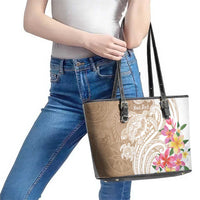 Aloha Niihau Island Personalized Leather Tote Bag Beige Dreamy Turtle LT7 - Polynesian Pride