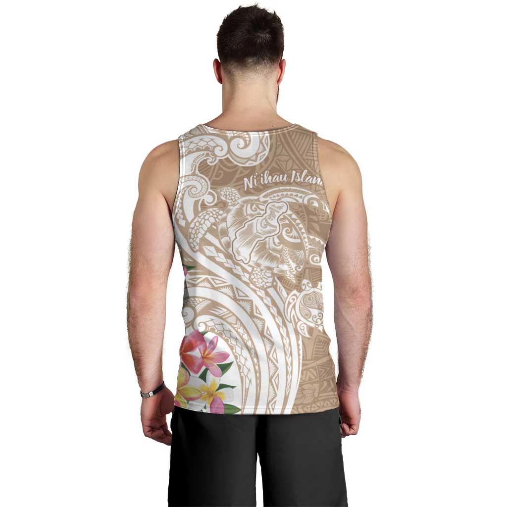 Aloha Ni’ihau Island Personalized Men Tank Top Beige Dreamy Turtle