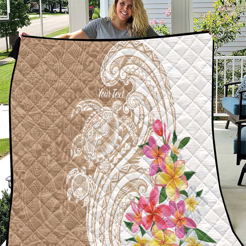 Aloha Niihau Island Personalized Quilt Beige Dreamy Turtle LT7 Beige - Polynesian Pride