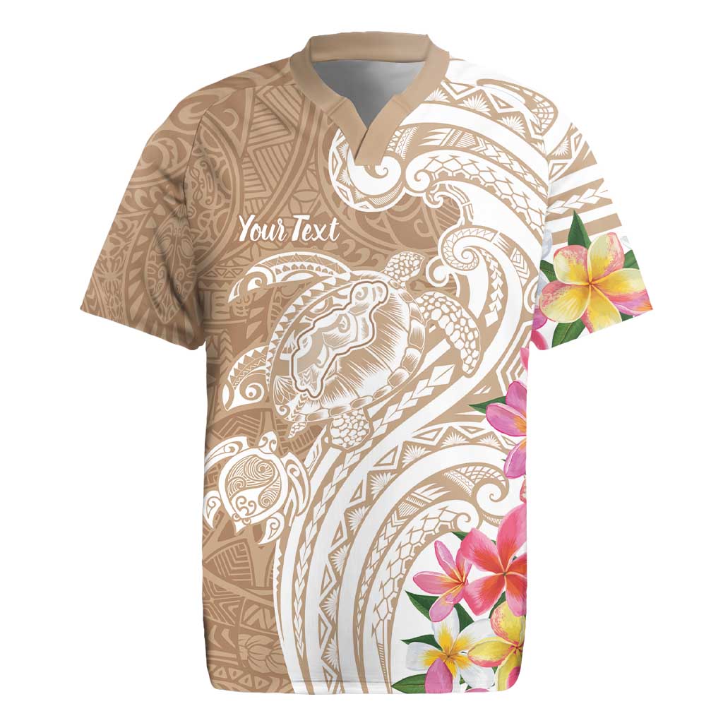 Aloha Niihau Island Personalized Rugby Jersey Beige Dreamy Turtle LT7 Beige - Polynesian Pride