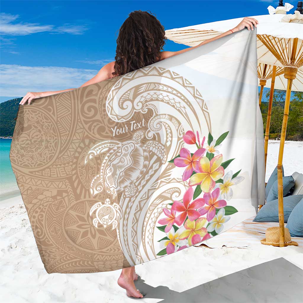 Aloha Niihau Island Personalized Sarong Beige Dreamy Turtle LT7 One Size 44 x 66 inches Beige - Polynesian Pride