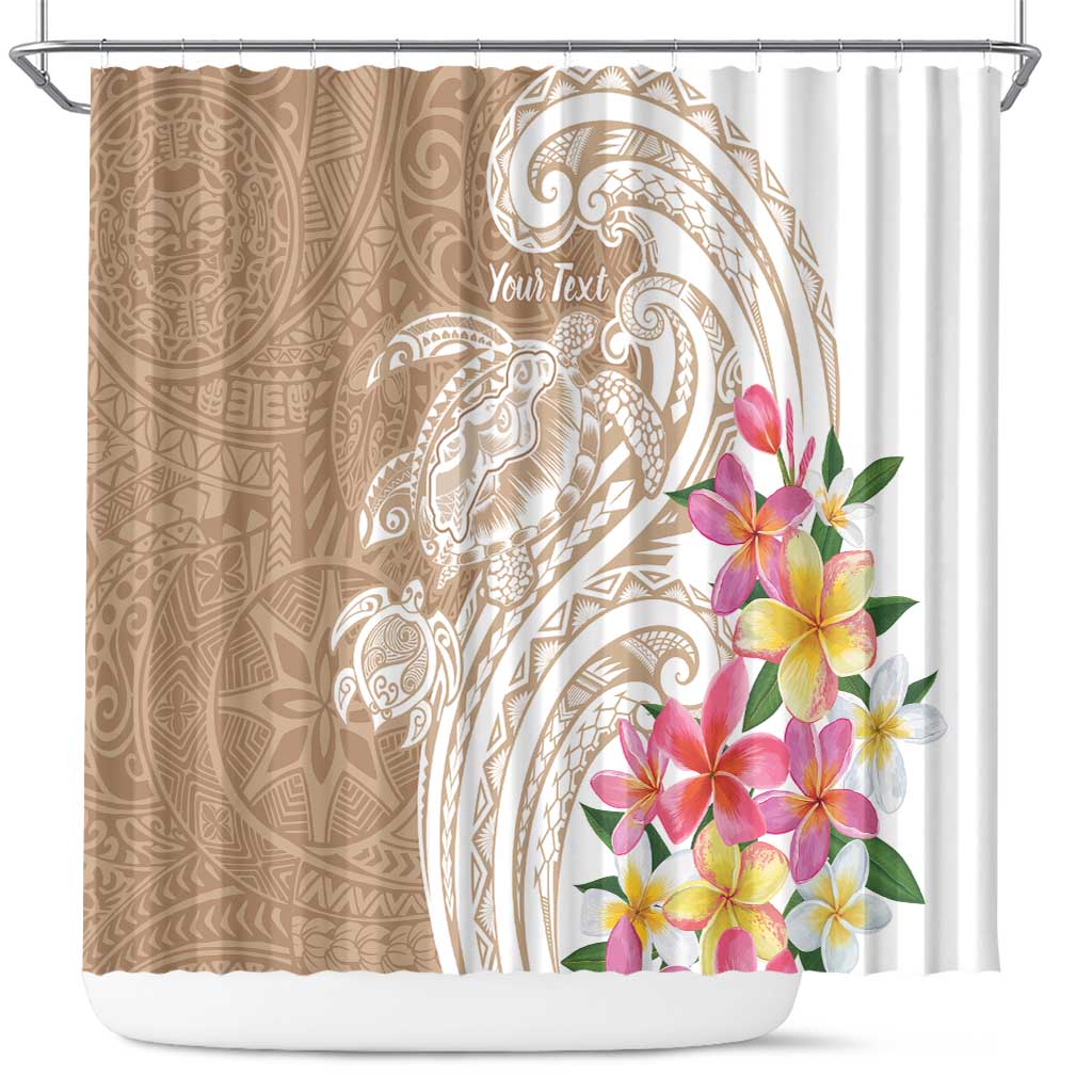 Aloha Ni’ihau Island Personalized Shower Curtain Beige Dreamy Turtle