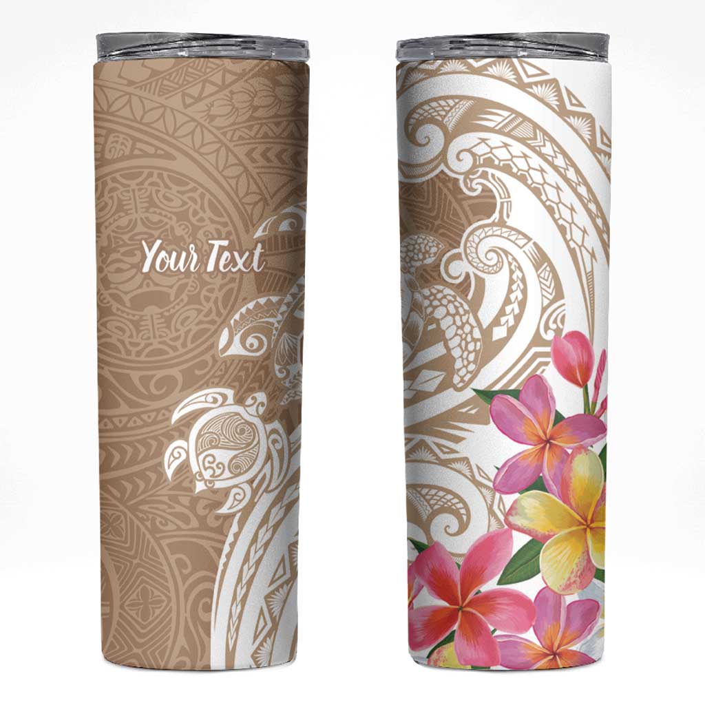 Aloha Niihau Island Personalized Skinny Tumbler Beige Dreamy Turtle LT7 Beige - Polynesian Pride