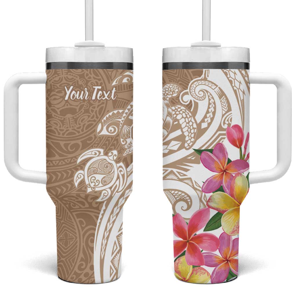 Aloha Niihau Island Personalized Tumbler With Handle Beige Dreamy Turtle LT7 One Size: 40 oz Beige - Polynesian Pride