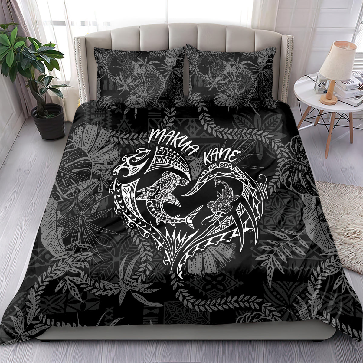 Hawaii Father's Day Vintage Lei Bedding Set Hauoli la Makuakane - Black