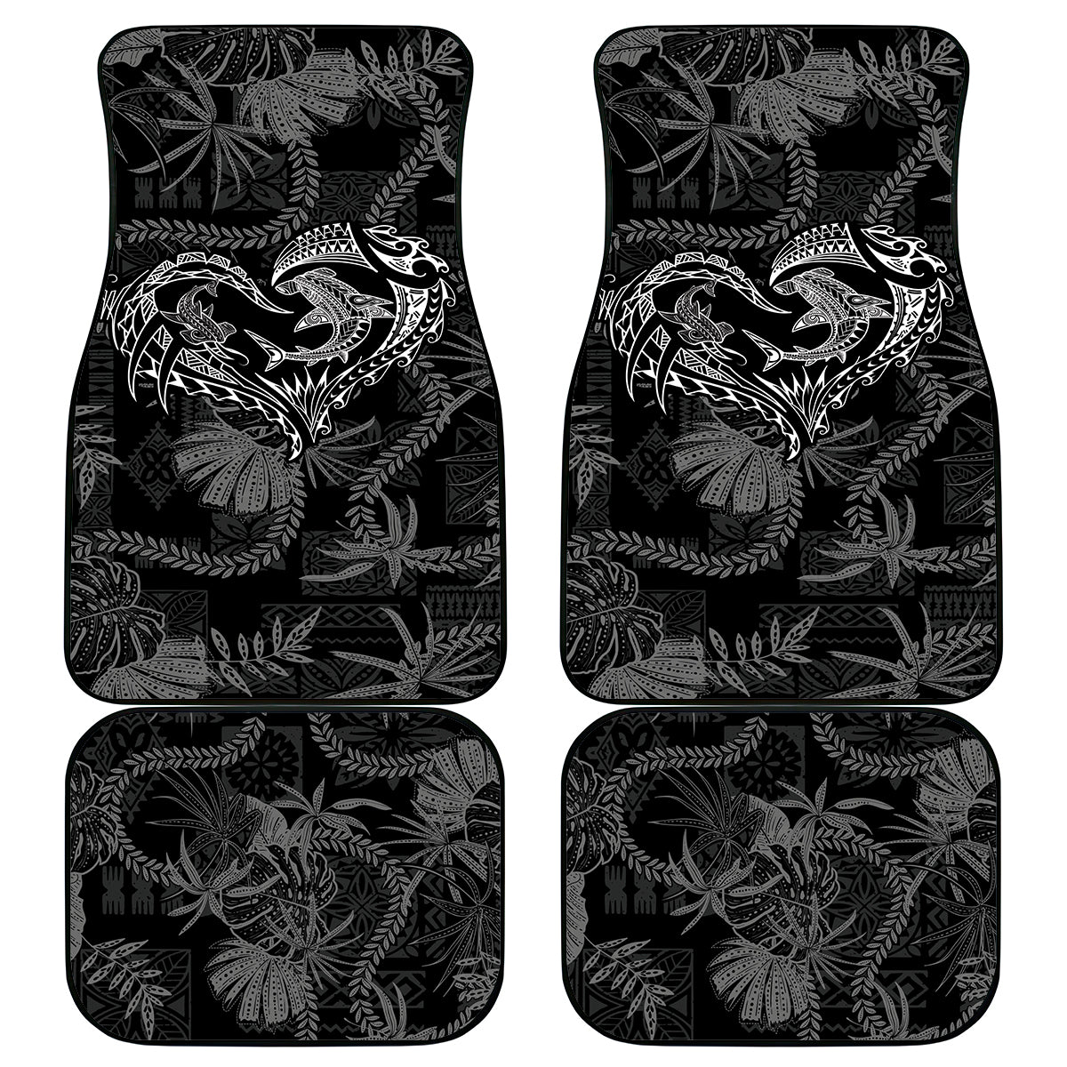 Hawaii Father's Day Vintage Lei Car Mats Hauoli la Makuakane - Black