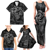 Hawaii Father's Day Vintage Lei Family Matching Tank Maxi Dress and Hawaiian Shirt Hauoli la Makuakane - Black LT7 - Polynesian Pride
