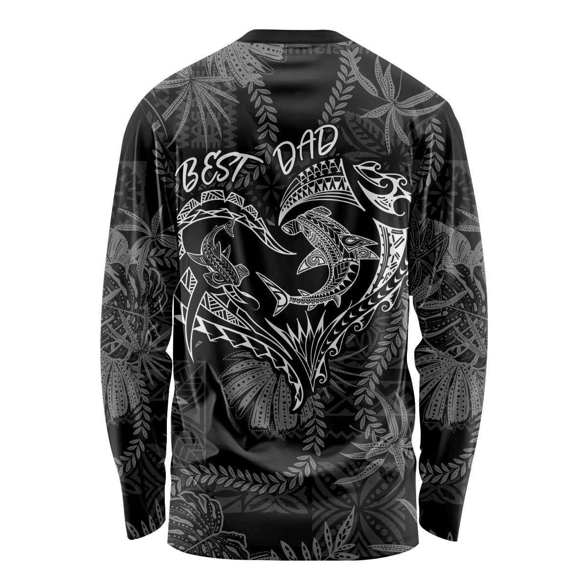 Hawaii Father's Day Vintage Lei Long Sleeve Shirt Hauoli la Makuakane - Black LT7 - Polynesian Pride