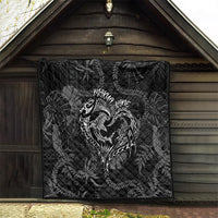 Hawaii Father's Day Vintage Lei Quilt Hauoli la Makuakane - Black