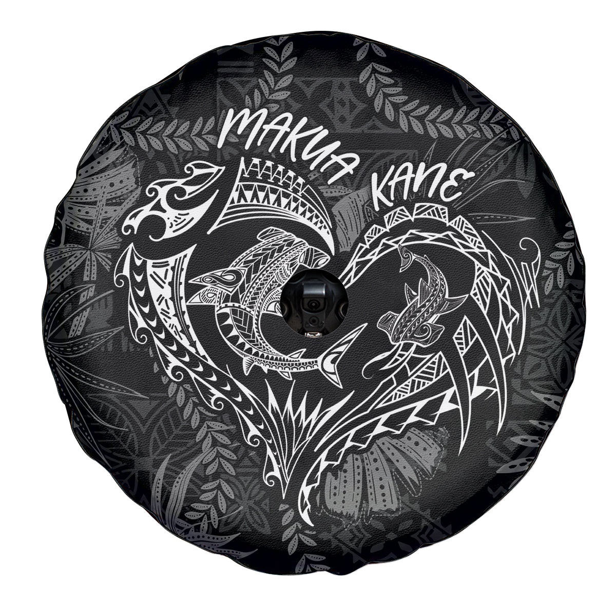 Hawaii Father's Day Vintage Lei Spare Tire Cover Hauoli la Makuakane - Black