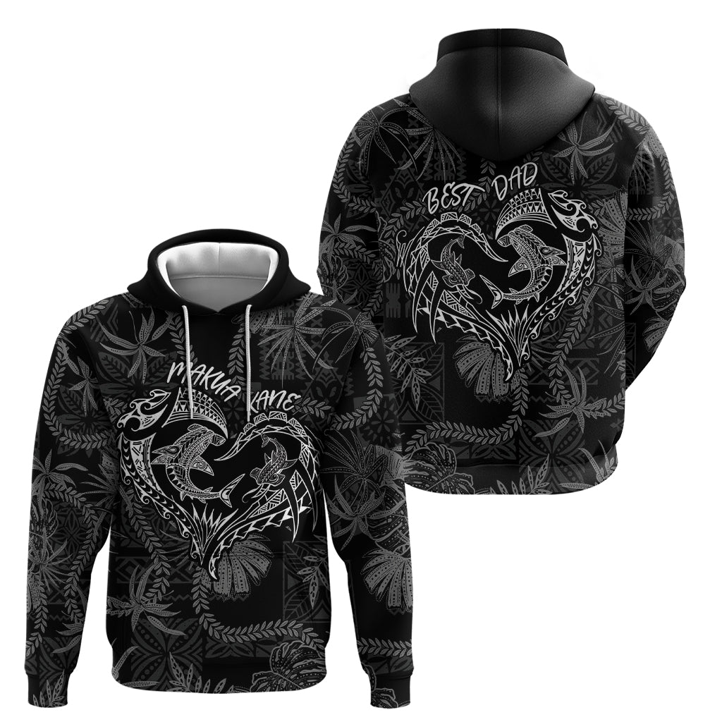 Hawaii Father's Day Vintage Lei Zip Hoodie Hauoli la Makuakane - Black