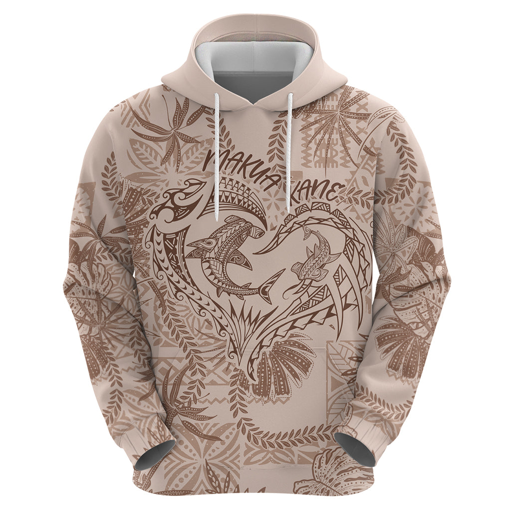 Hawaii Father's Day Vintage Lei Hoodie Hauoli la Makuakane - Beige LT7 - Polynesian Pride