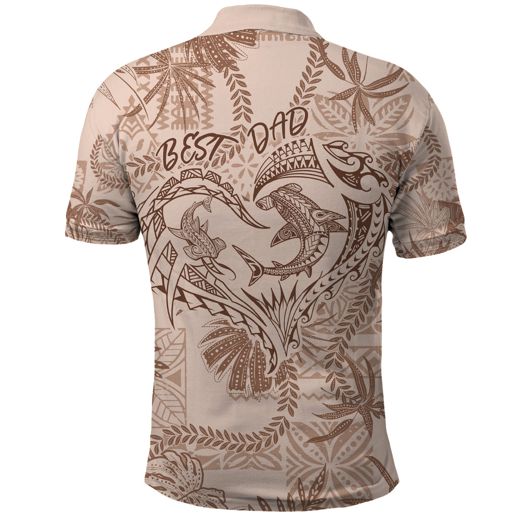 Hawaii Father's Day Vintage Lei Polo Shirt Hauoli la Makuakane - Beige