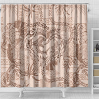 Hawaii Father's Day Vintage Lei Shower Curtain Hauoli la Makuakane - Beige LT7 - Polynesian Pride