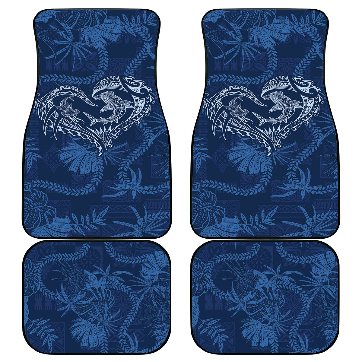 Hawaii Father's Day Vintage Lei Car Mats Hauoli la Makuakane - Blue