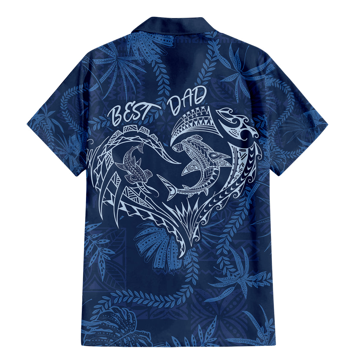 Hawaii Father's Day Vintage Lei Family Matching Mermaid Dress and Hawaiian Shirt Hauoli la Makuakane - Blue LT7 - Polynesian Pride
