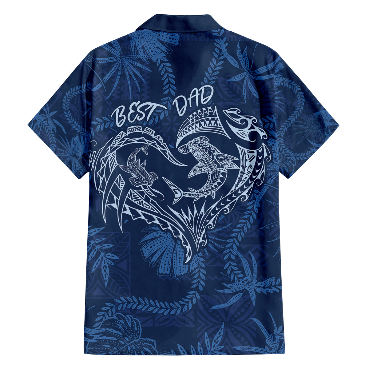 Hawaii Father's Day Vintage Lei Family Matching Off Shoulder Maxi Dress and Hawaiian Shirt Hauoli la Makuakane - Blue LT7 - Polynesian Pride