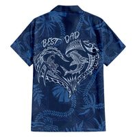 Hawaii Father's Day Vintage Lei Family Matching Tank Maxi Dress and Hawaiian Shirt Hauoli la Makuakane - Blue LT7 - Polynesian Pride
