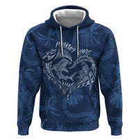 Hawaii Father's Day Vintage Lei Hoodie Hauoli la Makuakane - Blue LT7 Pullover Hoodie Blue - Polynesian Pride