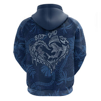 Hawaii Father's Day Vintage Lei Hoodie Hauoli la Makuakane - Blue LT7 - Polynesian Pride