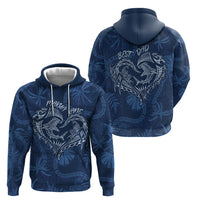 Hawaii Father's Day Vintage Lei Hoodie Hauoli la Makuakane - Blue LT7 - Polynesian Pride