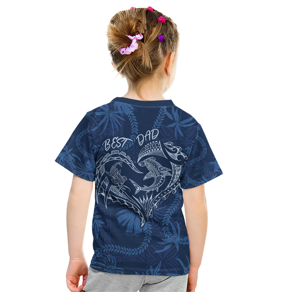Hawaii Father's Day Vintage Lei Kid T Shirt Hauoli la Makuakane - Blue LT7 - Polynesian Pride