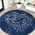 Hawaii Father's Day Vintage Lei Round Carpet Hauoli la Makuakane - Blue