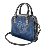 Hawaii Father's Day Vintage Lei Shoulder Handbag Hauoli la Makuakane - Blue LT7 - Polynesian Pride