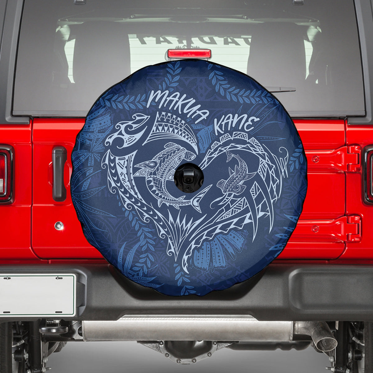 Hawaii Father's Day Vintage Lei Spare Tire Cover Hauoli la Makuakane - Blue